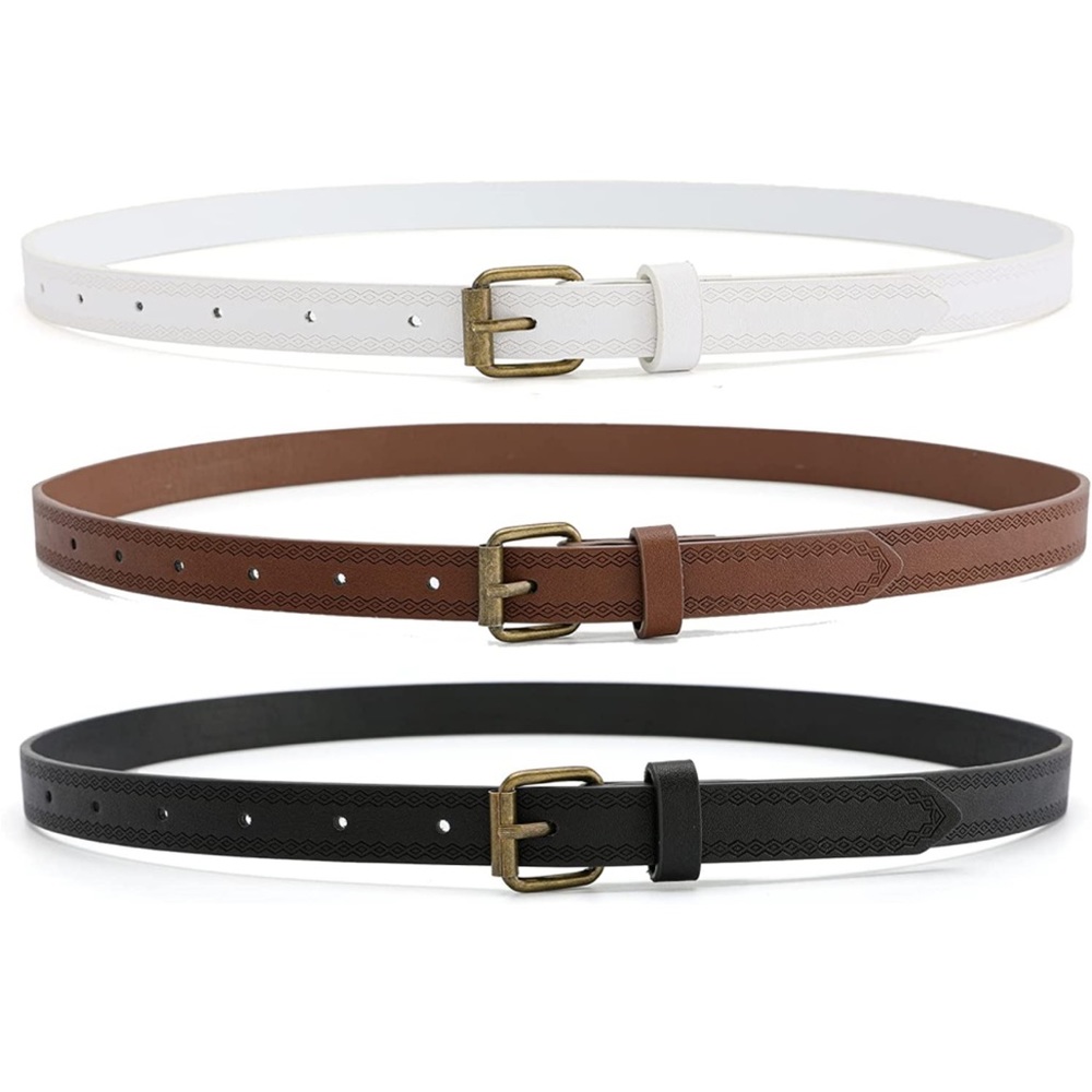 3 Pack Belts for Women Jeans Dress Skinny Belts for Ladies